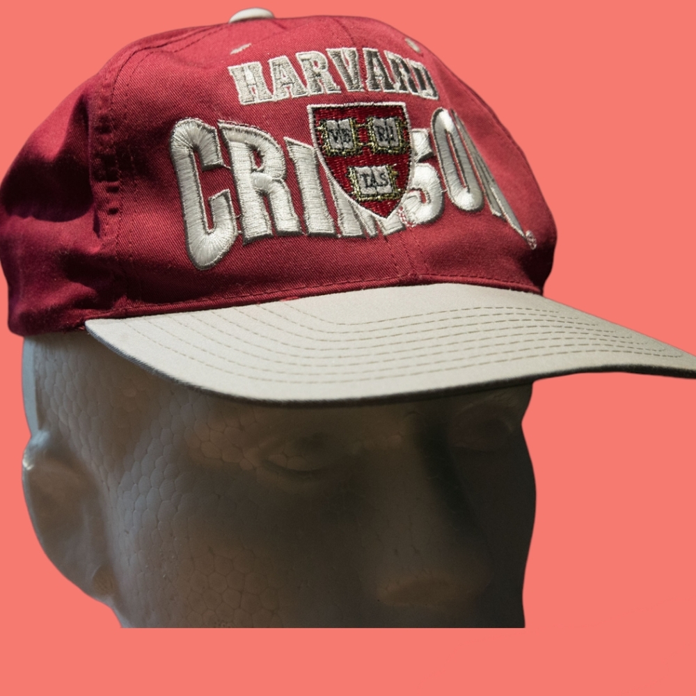 ⭐️2/$10 Vintage 80s 90s Harvard Crimson Heavily Embroidered Hat
